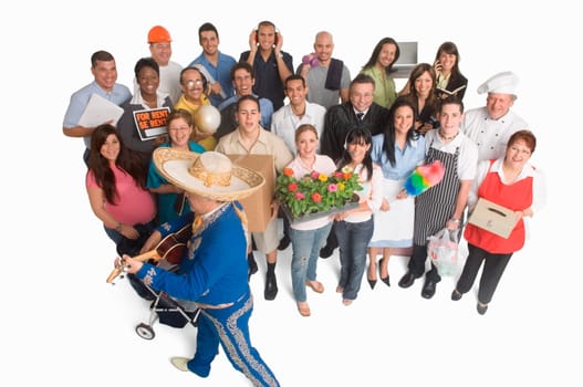 Group portrait of people with different occupations