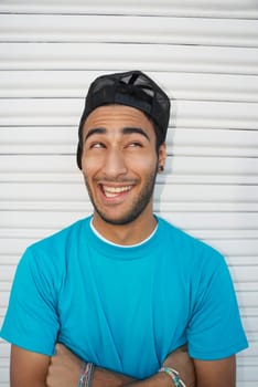 Young man making faces