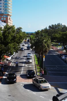 Street scene from above, Miami