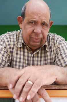 Portrait of a senior man looking serious