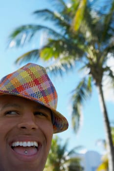 Close-up of a young man smiling