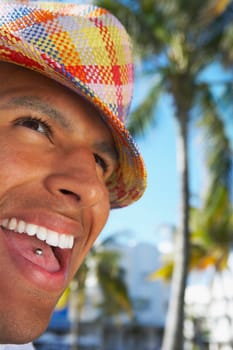 Close-up of a young man smiling