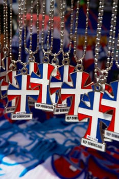 Close-up of Latin American necklaces