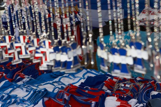 Close-up of Latin American necklaces