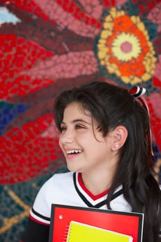 Close-up of a cheerleader smiling