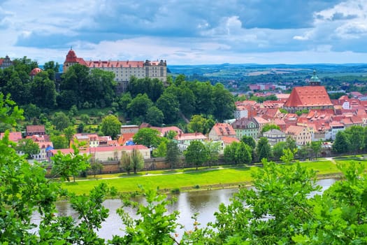 Pirna, Stadtansicht über die Elbe - View over the River Elbe to the town Pirna, Saxony, Germany, Europe