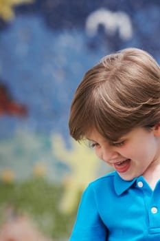 Close-up of a boy looking down