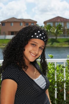Portrait of a teenage girl smiling