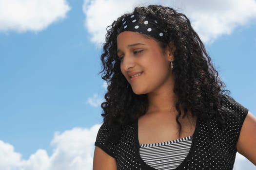 Close-up of a teenage girl smiling