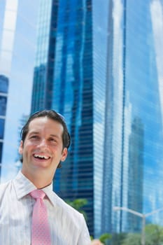 Close-up of a businessman smiling