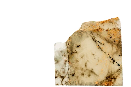 Biotite in a closeup on white background