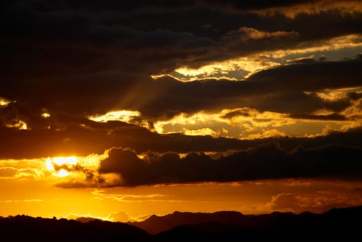 Sunset over a landscape