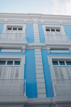 Low angle view of closed windows of a building