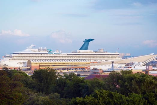 Cruise ship at a port