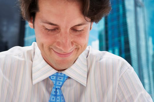 Close-up of a businessman smiling