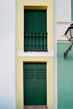 Closed door of a building