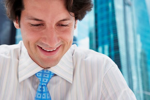 Close-up of a businessman smiling