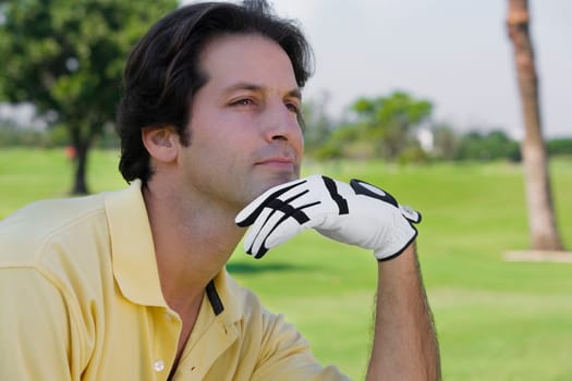 Close-up of a mid adult man thinking