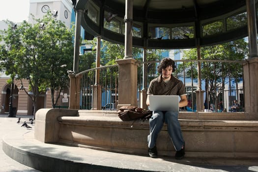 Young man using a laptop