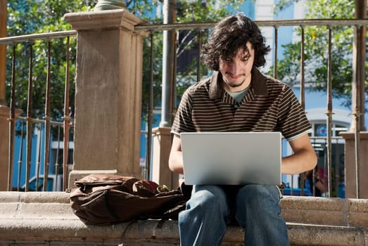 Young man using a laptop