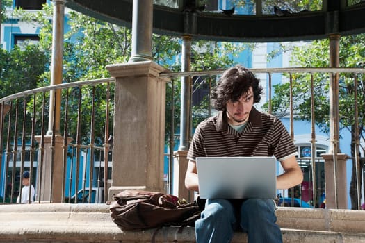 Young man using a laptop