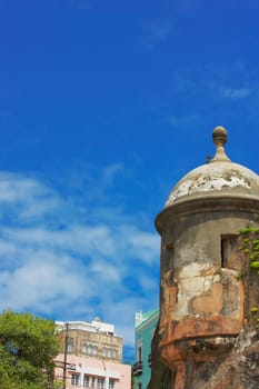 Low angle view of a castle, Morro Castle, Old San Juan, San Juan, Puerto Rico