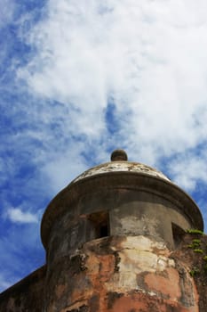 Low angle view of a castle, Morro Castle, Old San Juan, San Juan, Puerto Rico