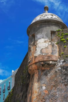 Low angle view of a castle, Morro Castle, Old San Juan, San Juan, Puerto Rico