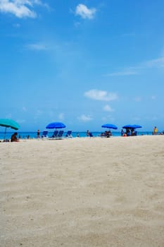 Group of people on the beach, Luquillo Beach, Puerto Rico