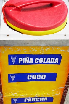 Close-up of an ice cream stand
