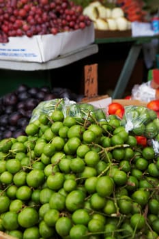 Close-up of fruits at a market stall
