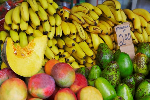 Close-up of fruits at a market stall