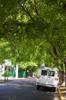 Car parked at the roadside, Condado, Puerto Rico