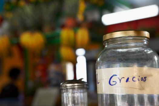 Close-up of two glass jars