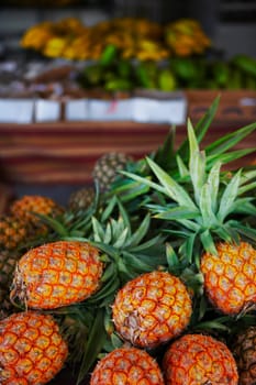 Close-up of pineapples