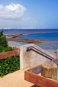 High angle view of a group of people in water, Pinones Beach, Puerto Rico