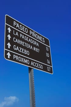Low angle view of a signboard, Pinones Beach, Puerto Rico