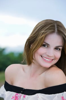 Portrait of a young woman smiling