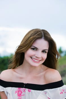Portrait of a young woman smiling