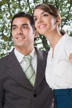 business executives smiling in an office