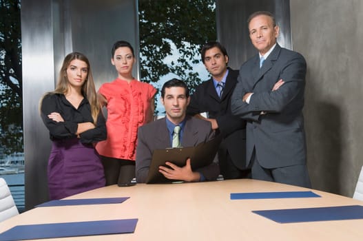 Portrait of business executives in a conference room