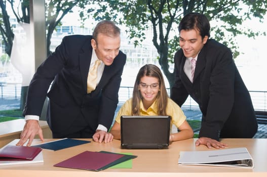 business executives working in an office