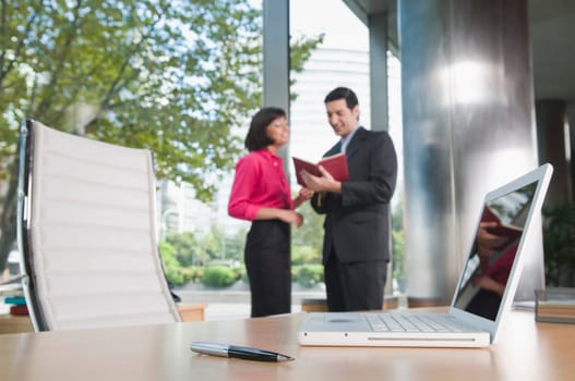 business executives working in an office