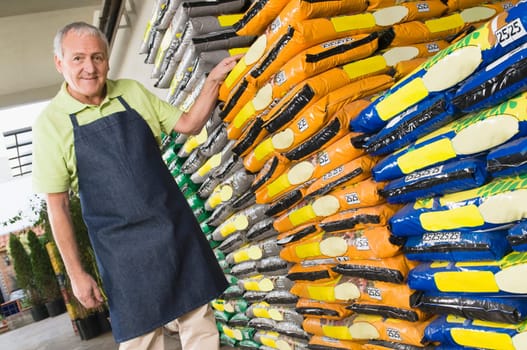 Portrait of a man working in a garden center