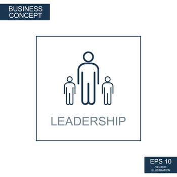 Business concept, web icon from thin lines. Leader - Vector illustration