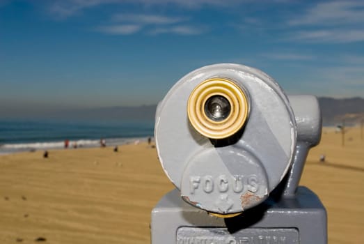 Coin operated sightseeing telescope, Santa Monica California