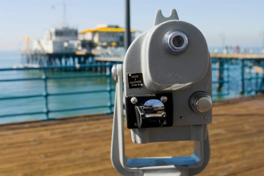 Coin operated sightseeing telescope, Santa Monica California