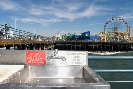 Sink for fishermen, Santa Monica Pier