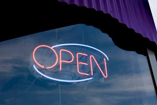 Open sign in window