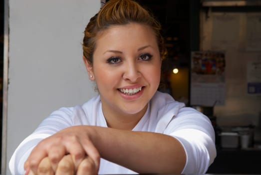Portrait of a young woman smiling